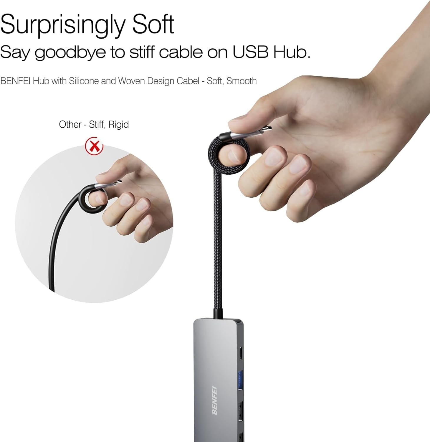 BENFEI USB C Hub 5-in-1 with 4K HDMI(Certified) Aluminum Case