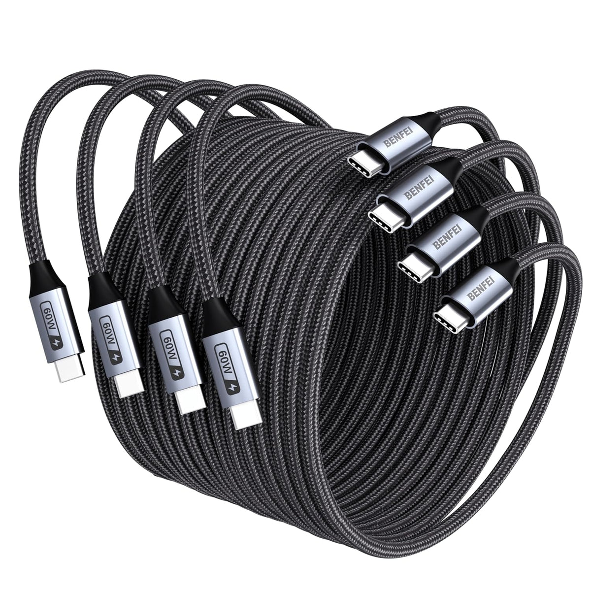 BENFEI 000383GY USB-C to USB-C Cable (4K@120Hz), 100W PD Fast Charging, 10Gbps Data Transfer for I-phone 15/16/17 and Samsung / Google phone 1M