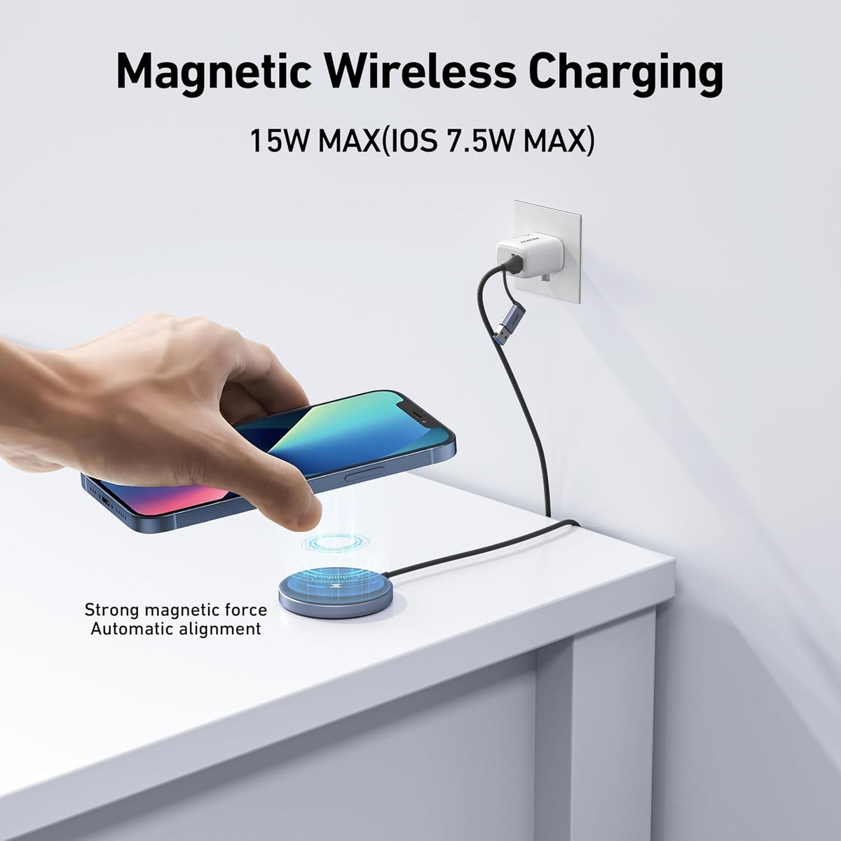 BENFEI 000401GY Magnetic Wireless Charger 15W Compatible with MagSafe Charger