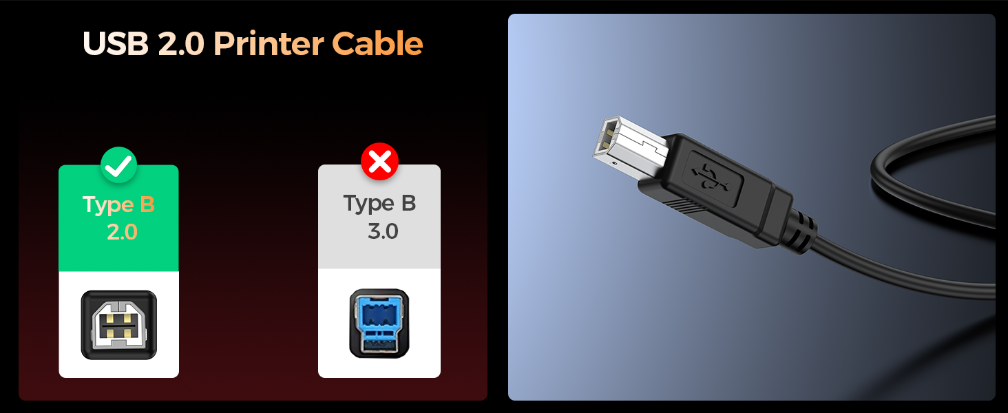 Choetech AB0060-3M USB A to B Printer 3meter Cable Black