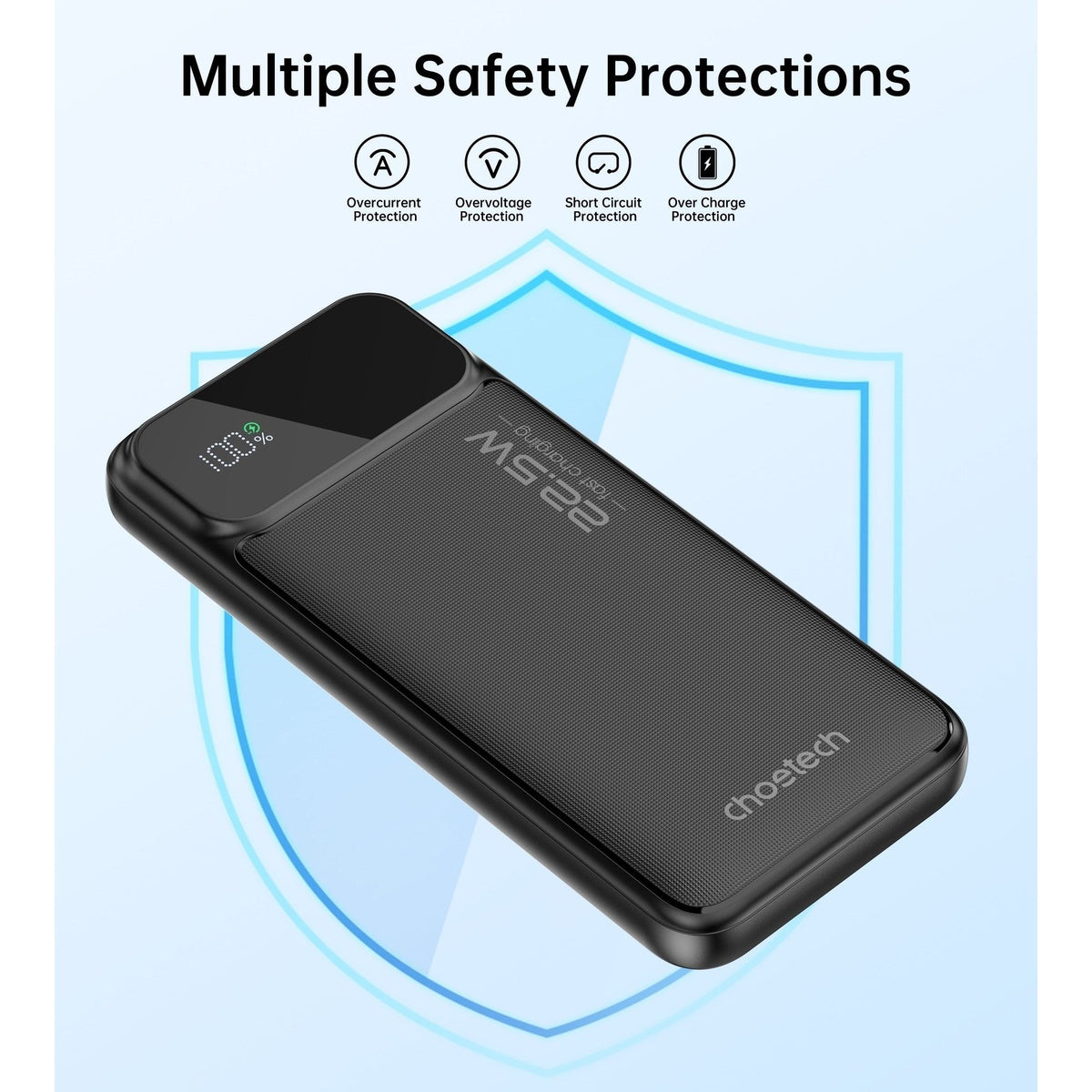 CHOETECH B728 10000mAh Power Bank PD22.5W with Digital Display
