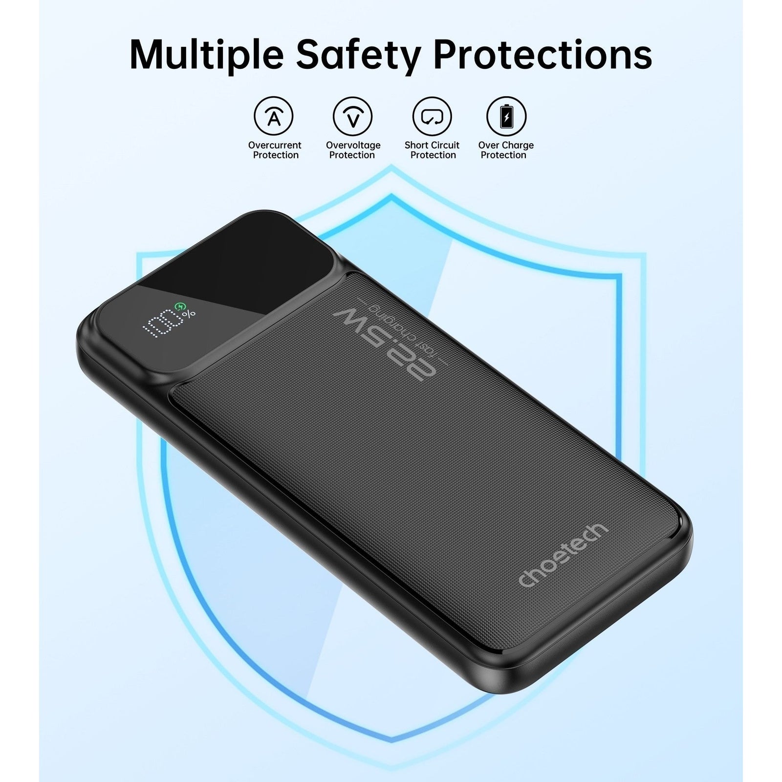 CHOETECH B728 10000mAh Power Bank PD22.5W with Digital Display
