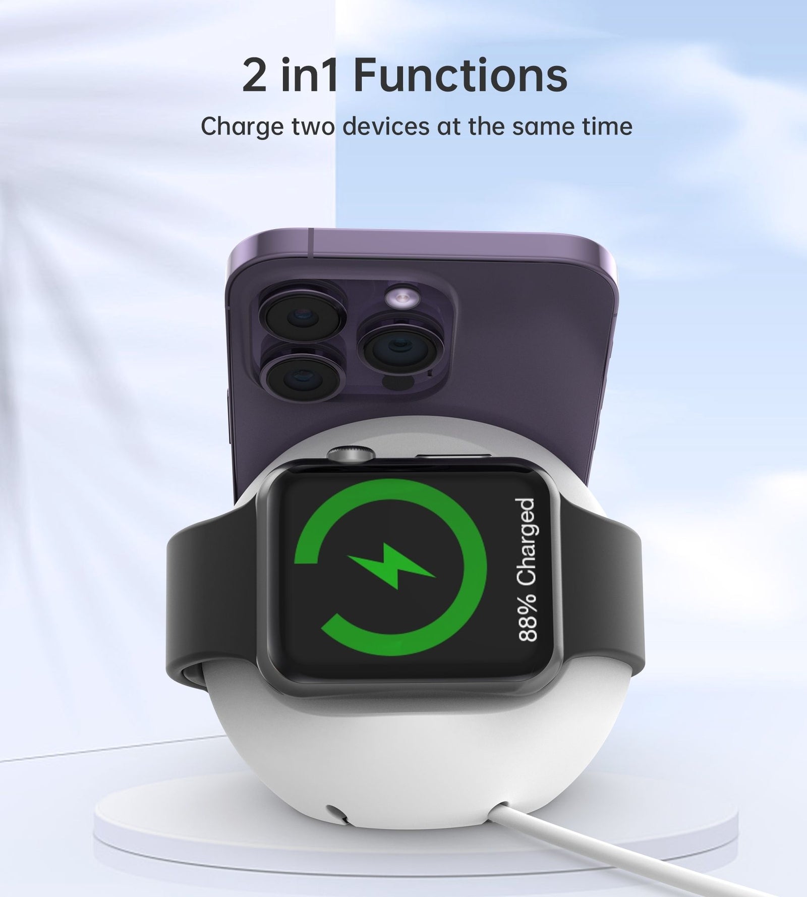CHOETECH H050-W Magnetic Holder for iPhone 12/13/14 /15 Series and iWatch (White)