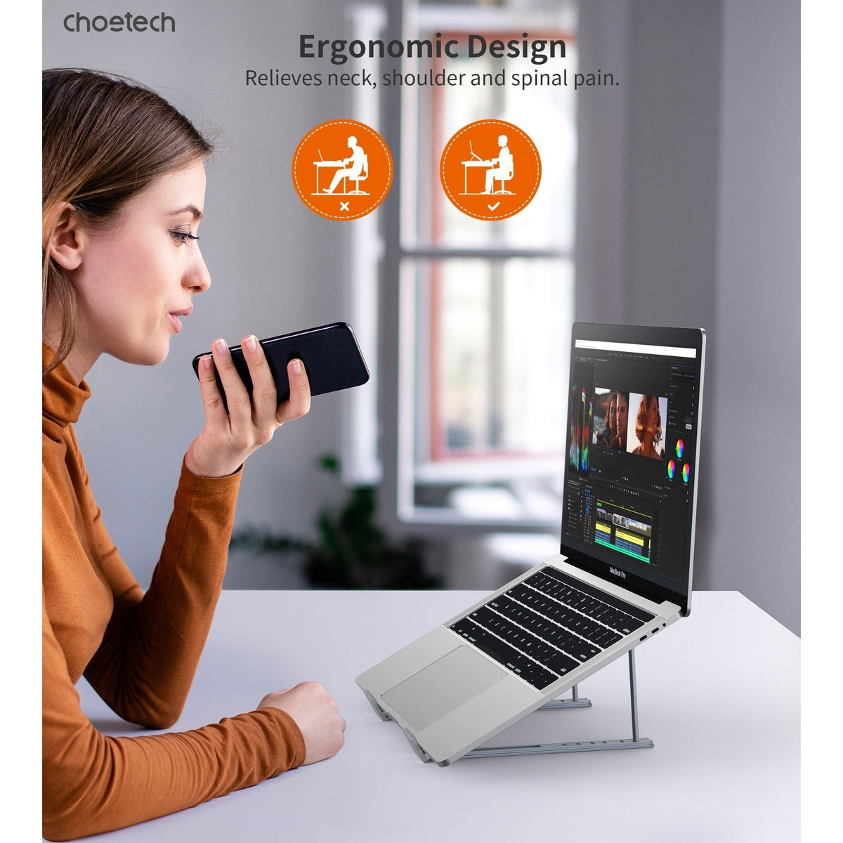 CHOETECH H055-GY Aluminum Foldable Laptop Stand