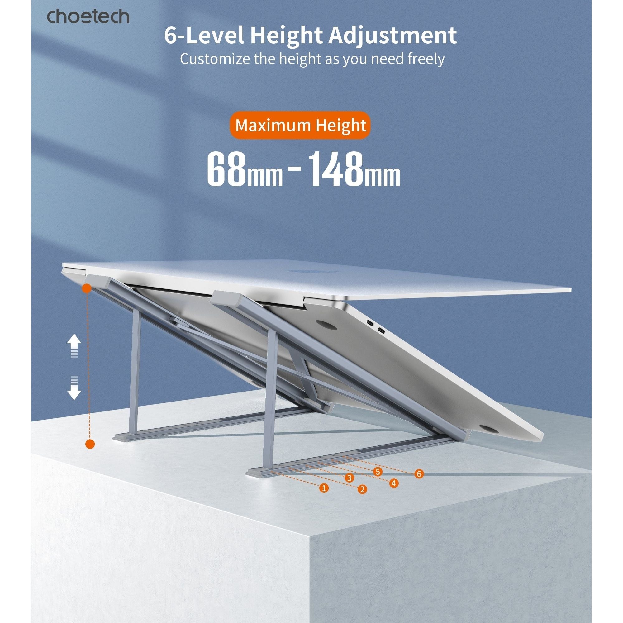 CHOETECH H055-GY Aluminum Foldable Laptop Stand