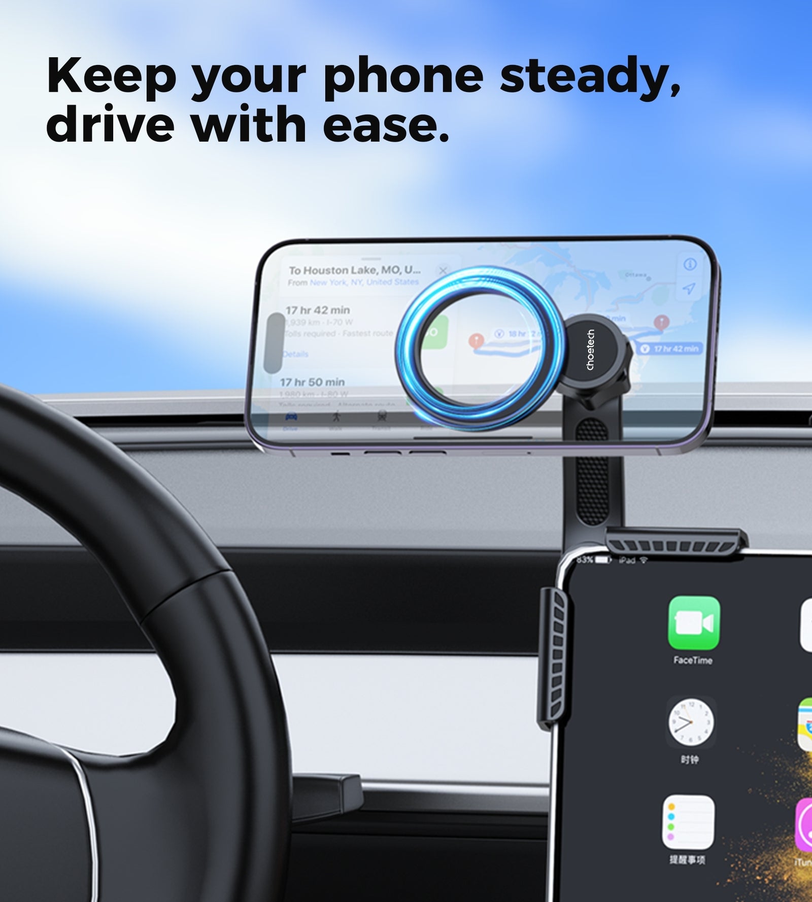 Choetech H089 Magnetic Phone Holder for Tesla Model 3 / Model Y