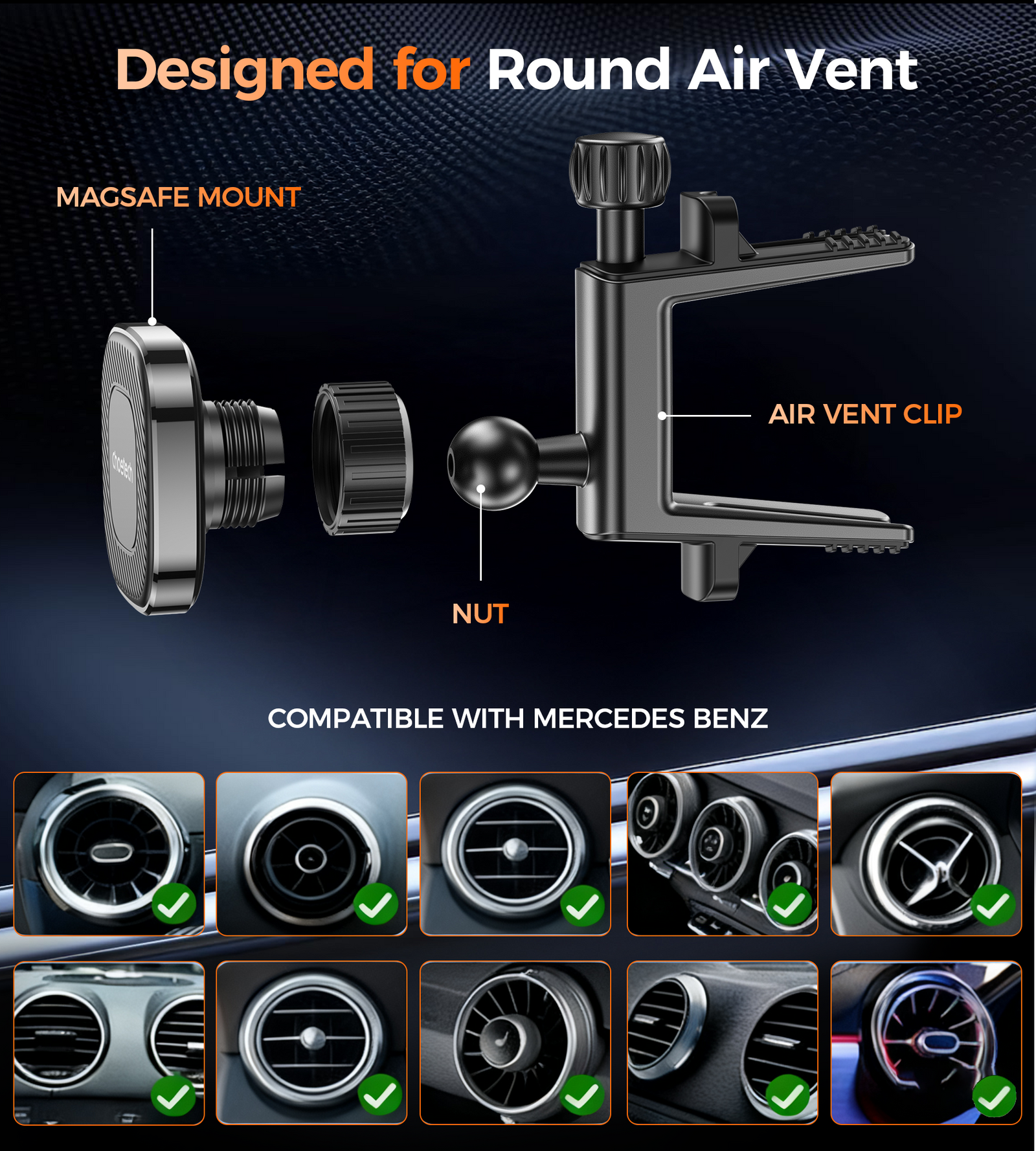 Choetech H095 Magnetic Car Air Vent Phone Holder 360-degree Rotation