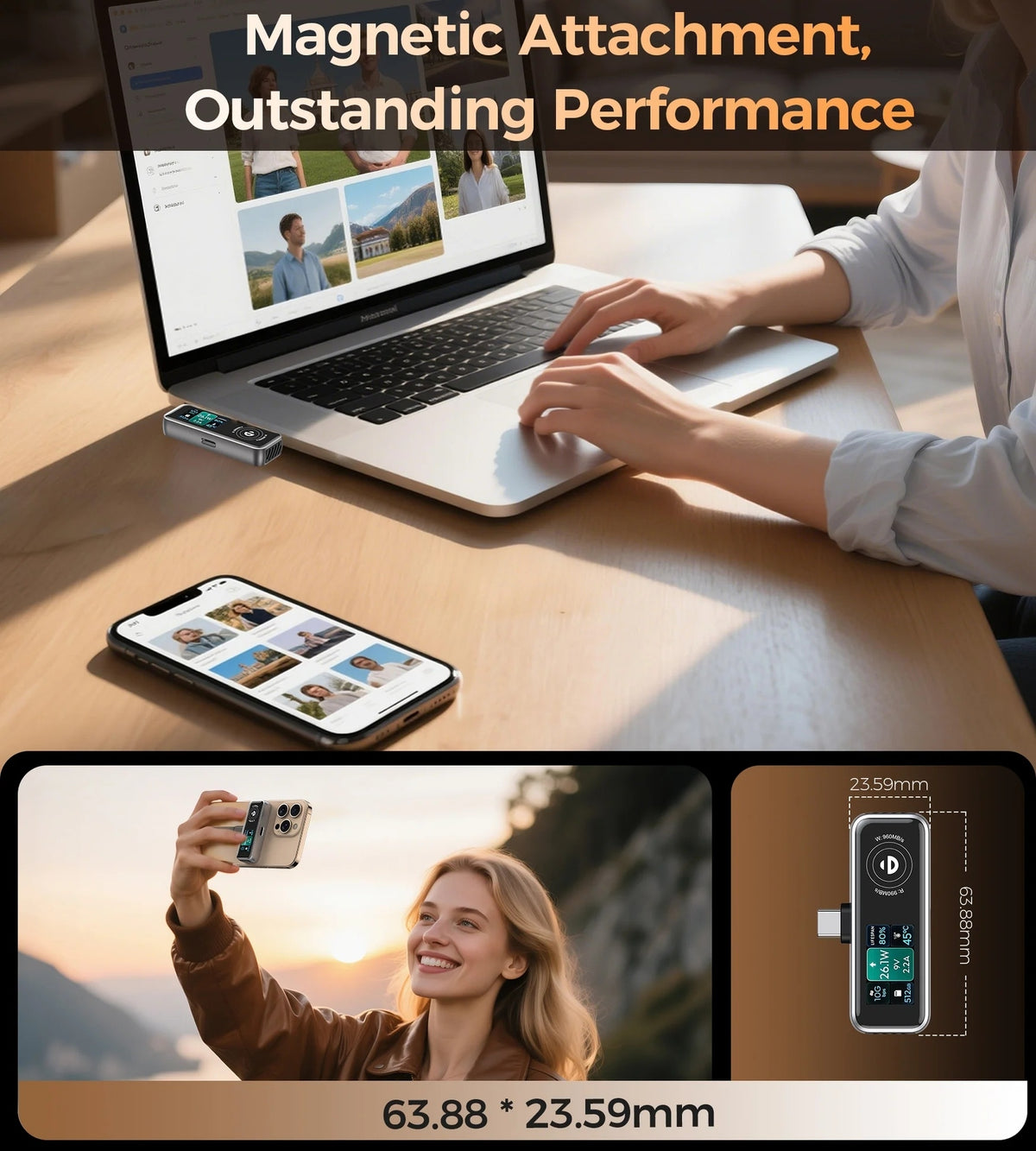 CHOETECH MSE023 Mobile Phone 512GB Portable SSD 10Gbps, Cooling Fan, for Phone Use