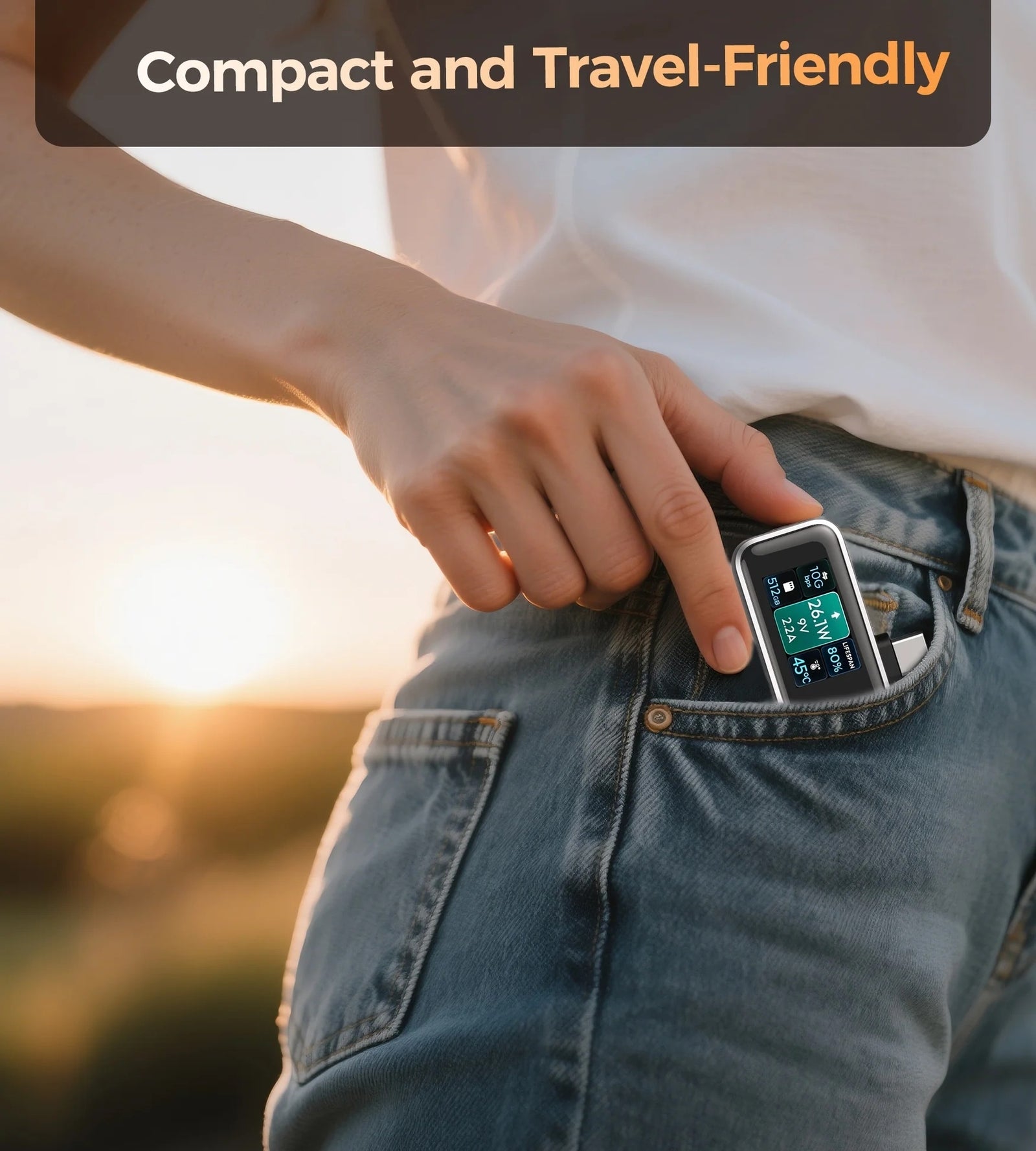 CHOETECH MSE023 Mobile Phone 512GB Portable SSD 10Gbps, Cooling Fan, for Phone Use