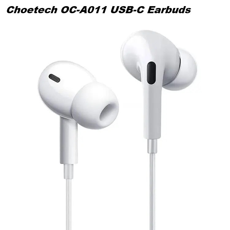 Choetech OC-A011 USB-C In-Ear Headphones 1.2m - White