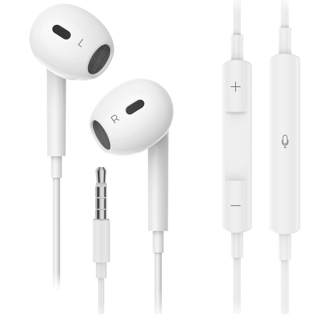 Choetech OC-A016 3.5mm lateral in ear Stereo sound Wired Headphones White