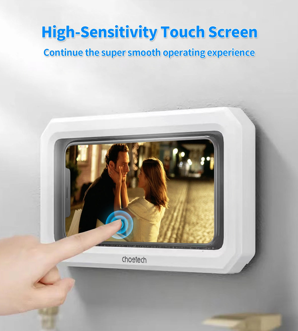 CHOETECH WPC008 Bathroom Waterproof Phone holder (up to 6.7-inch) White