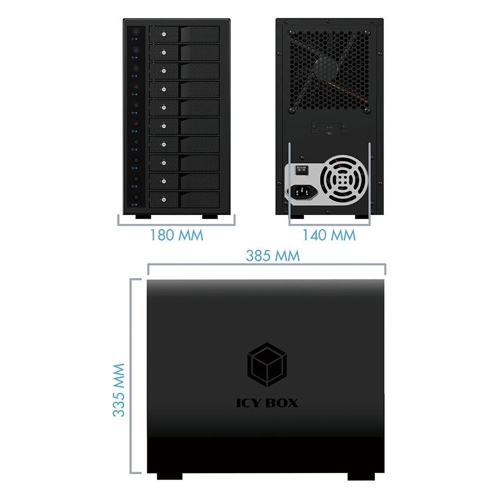 ICY BOX IB-3810-C31 SINGLE enclosure for 10x HDD with USB 3.1 (Gen 2) Type-C or Type-A interface