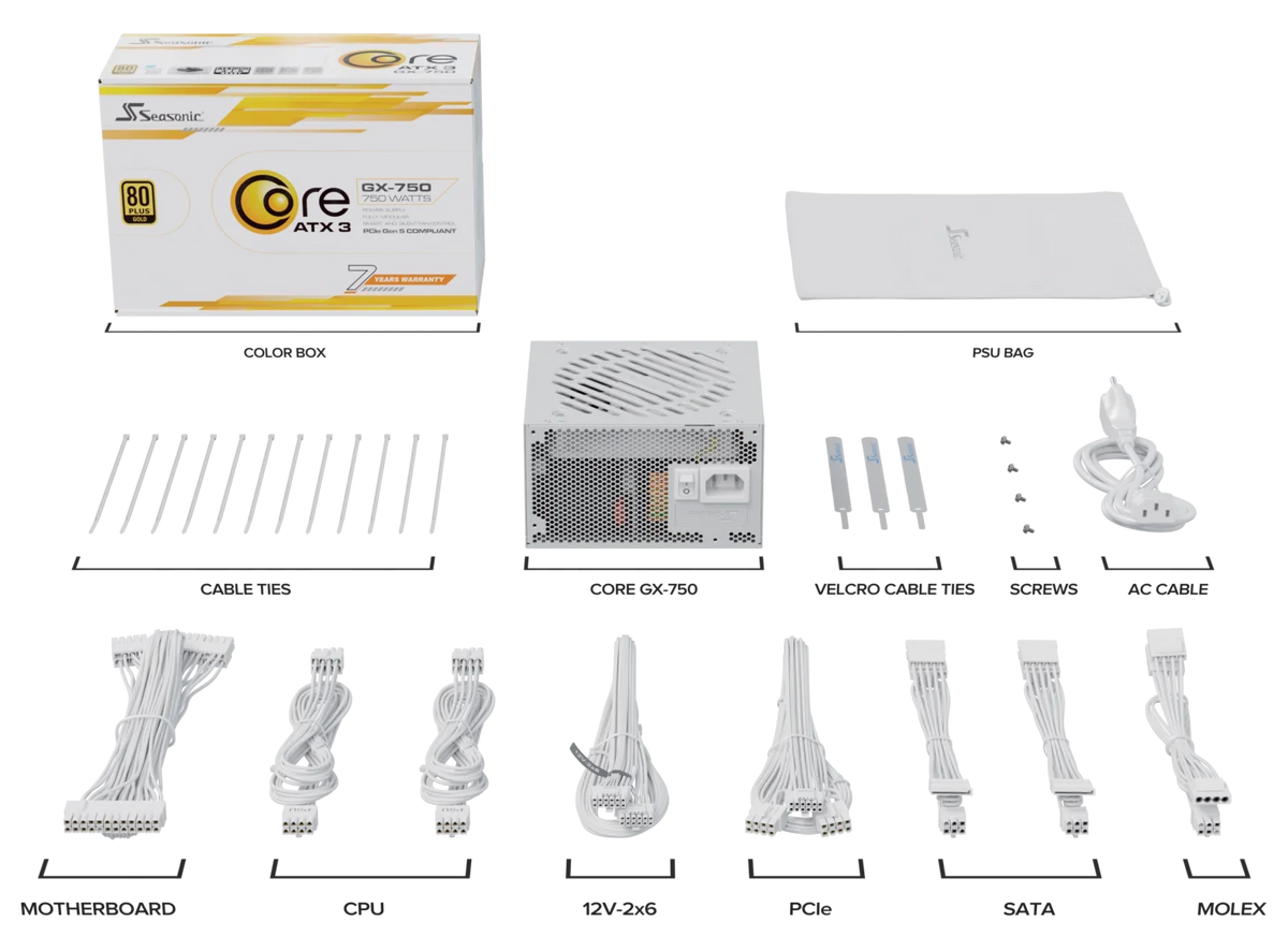 Seasonic CORE GX-750 White ATX 3.1 750W (SRP-CGX751-A5A32SF-WHITE)