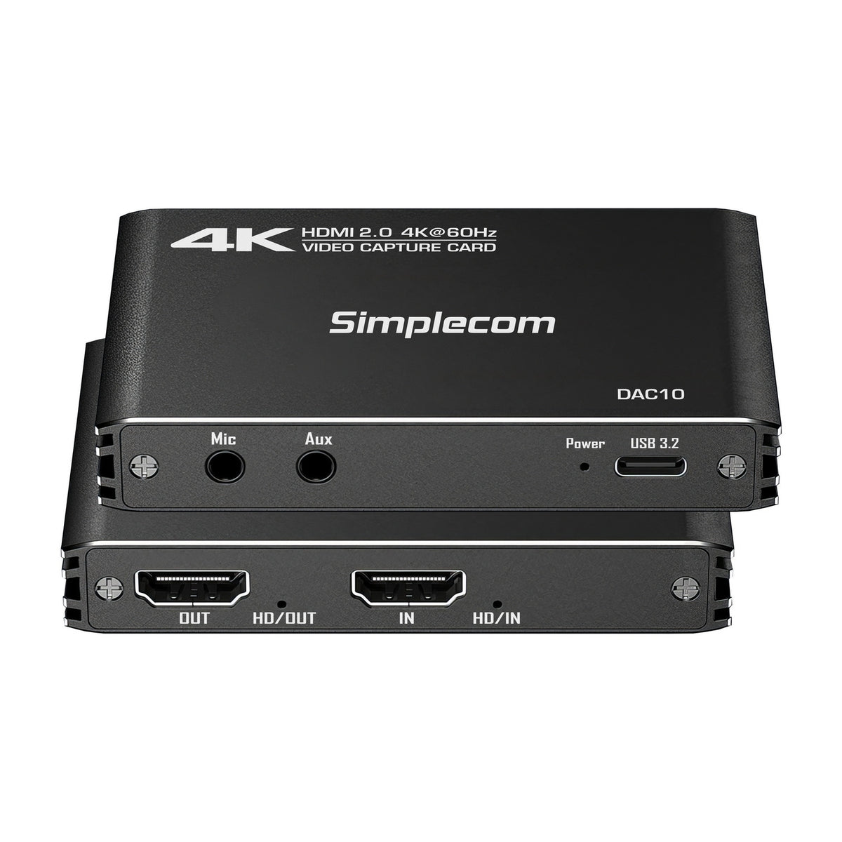 Simplecom DAC10 HDMI 2.0 to USB 4K@60hz Video Capture Card Stream and Record in 4K 60FPS