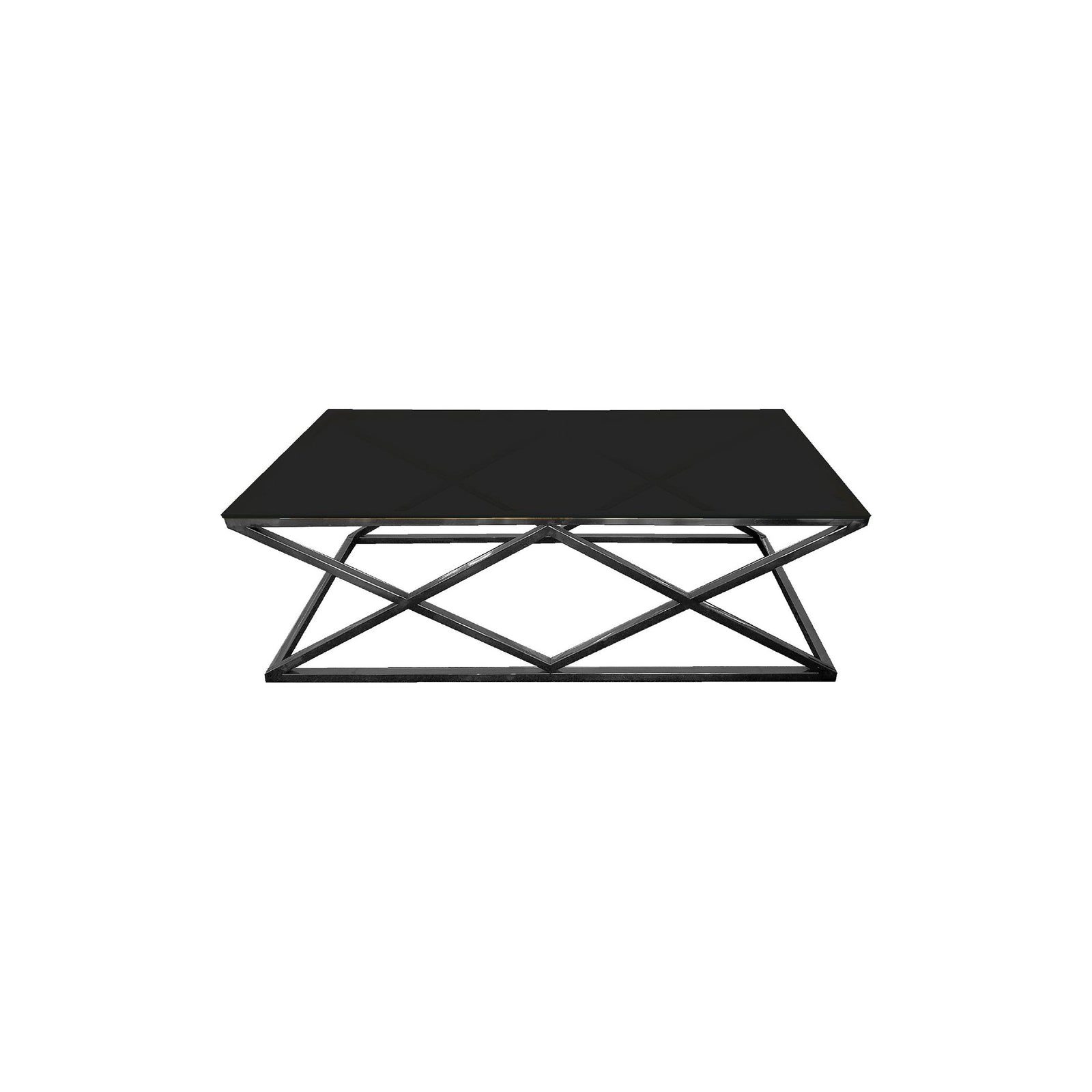 Alsea Coffee Table Black Base - Black Glass