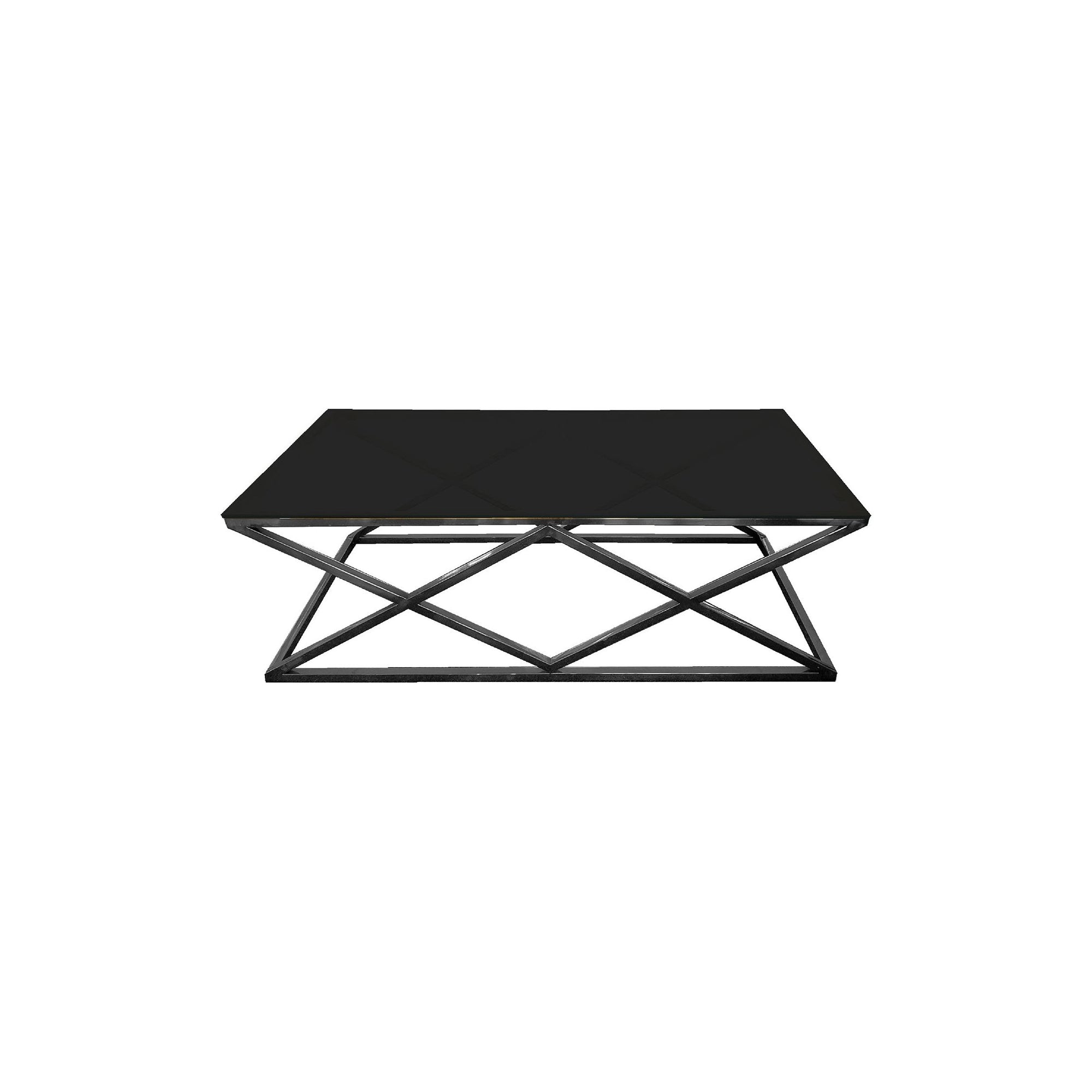 Alsea Coffee Table Black Base - Black Glass