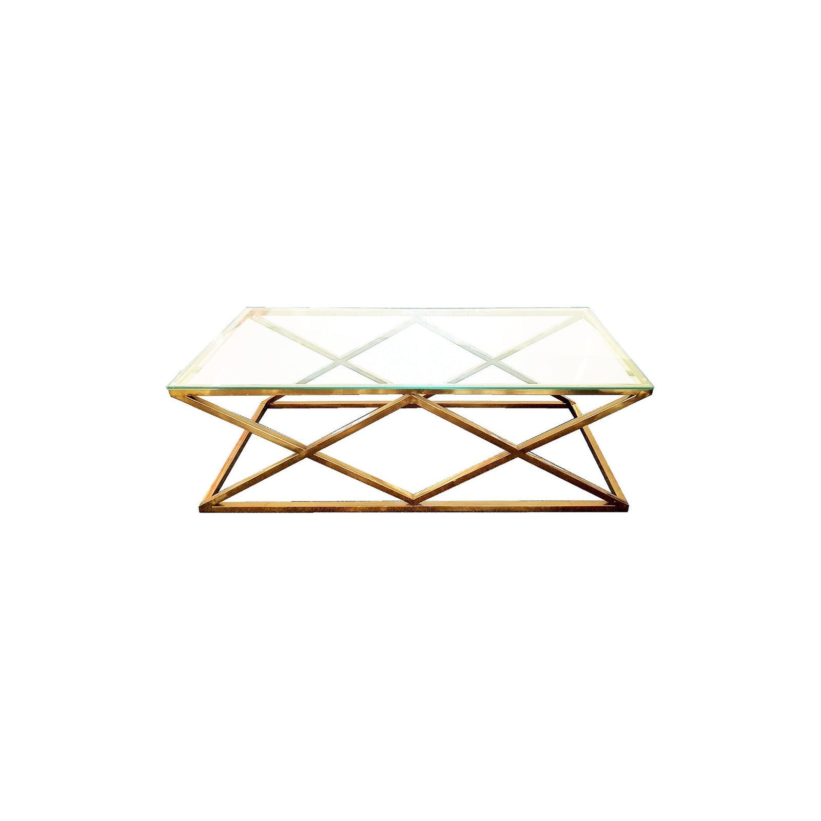 Alsea Coffee Table Gold Base - Clear Glass
