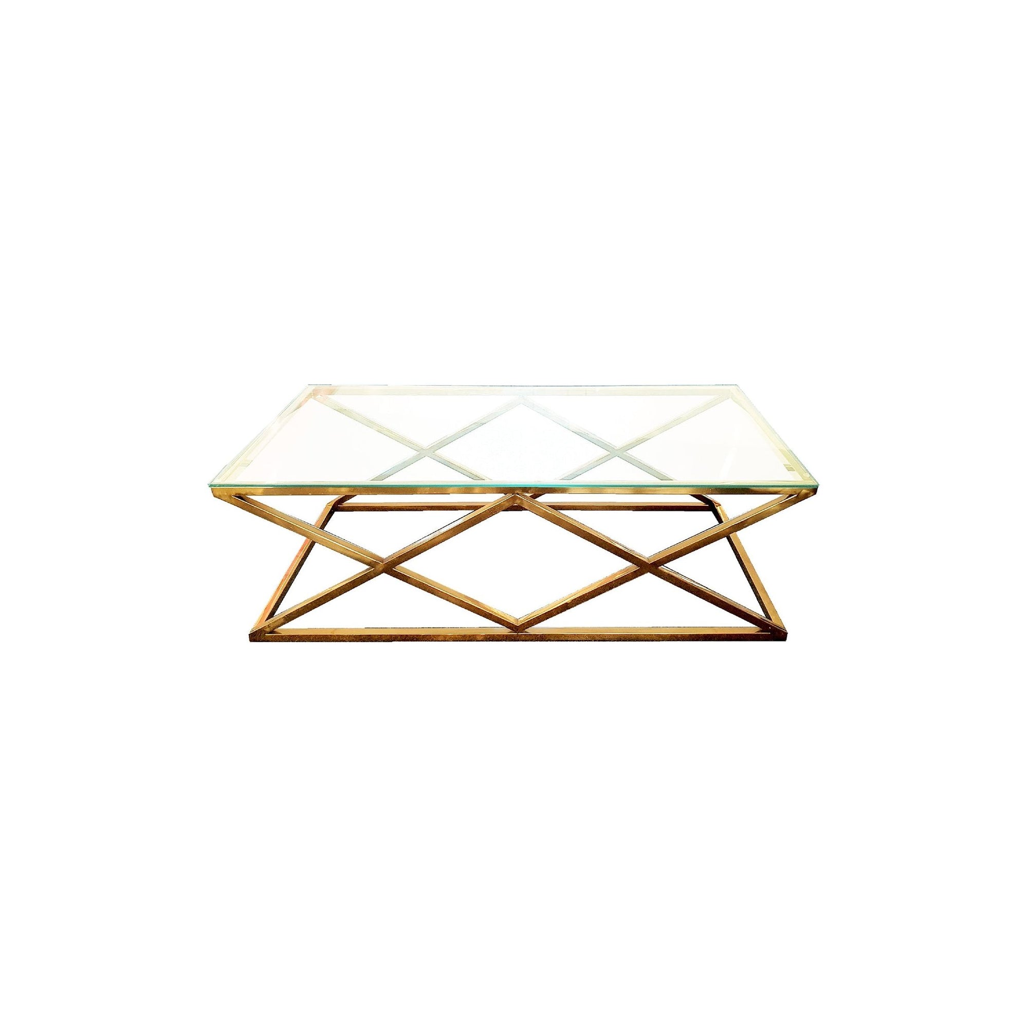 Alsea Coffee Table Gold Base - Clear Glass