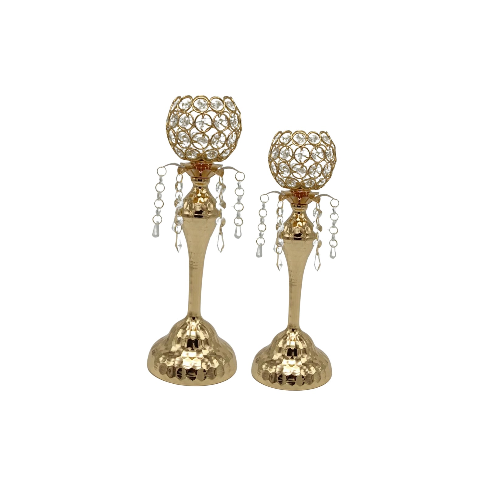 Crystal Gold Ball Candle Holder -Set of 2