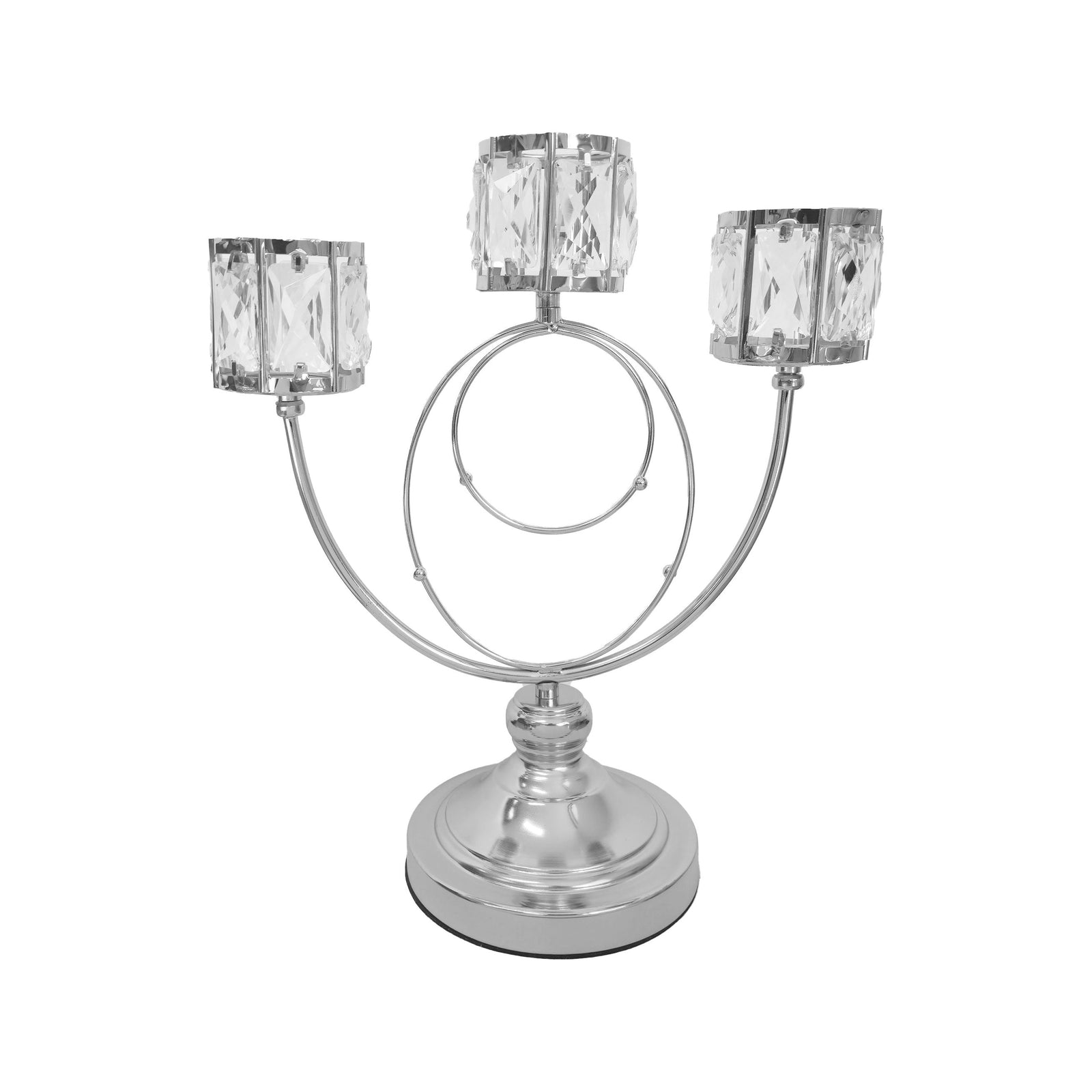 Trio Crystal Candle Holder - Silver