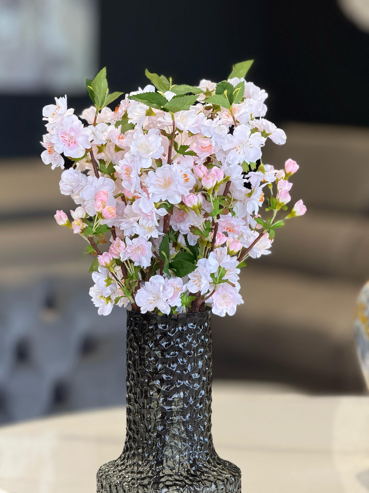 Artificial Single Stem Cherry Blossom 49cm - Soft Pink  - Set of 2 Bunch