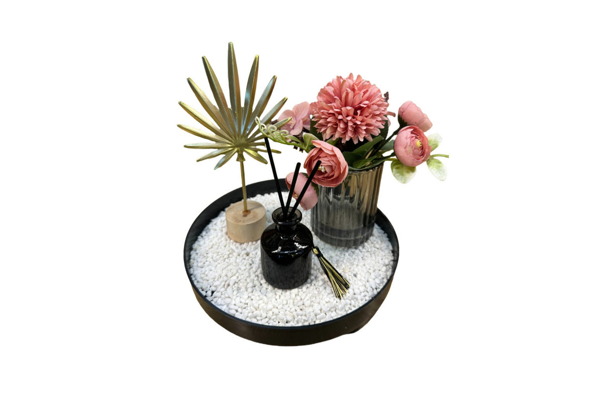 Bloom Flower Tray &amp; Fragrance Diffuser Set - White