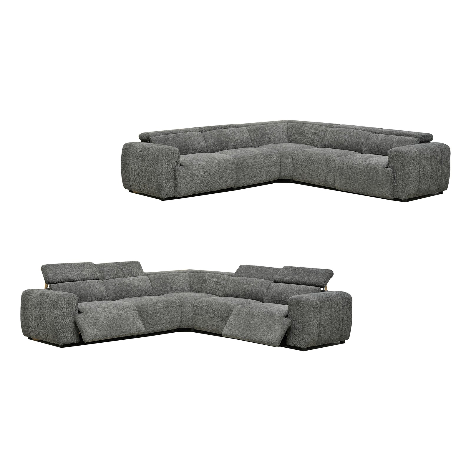 Cleo Boucle Electric Modular Lounge - Light Grey