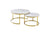 Nesting Style Coffee Table - White on Gold Stainless Steel - 80cm/60cm