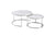 Nesting Style Coffee Table - White on Silver Stainless Steel - 80cm/60cm