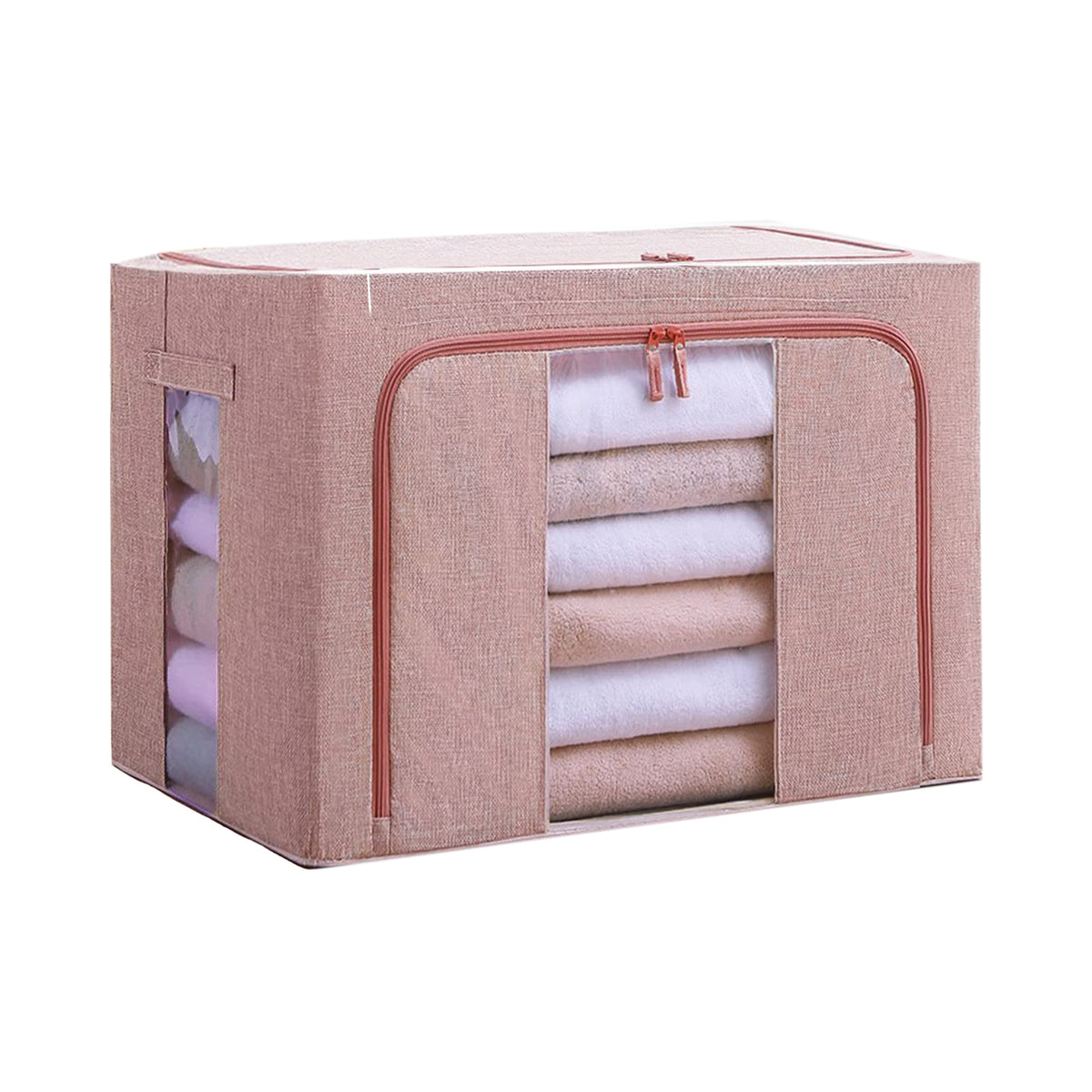 24L Cloth Storage Box Closet Organizer Storage Bags Clothes Storage Bags Wardrobe Organizer Idea PINK