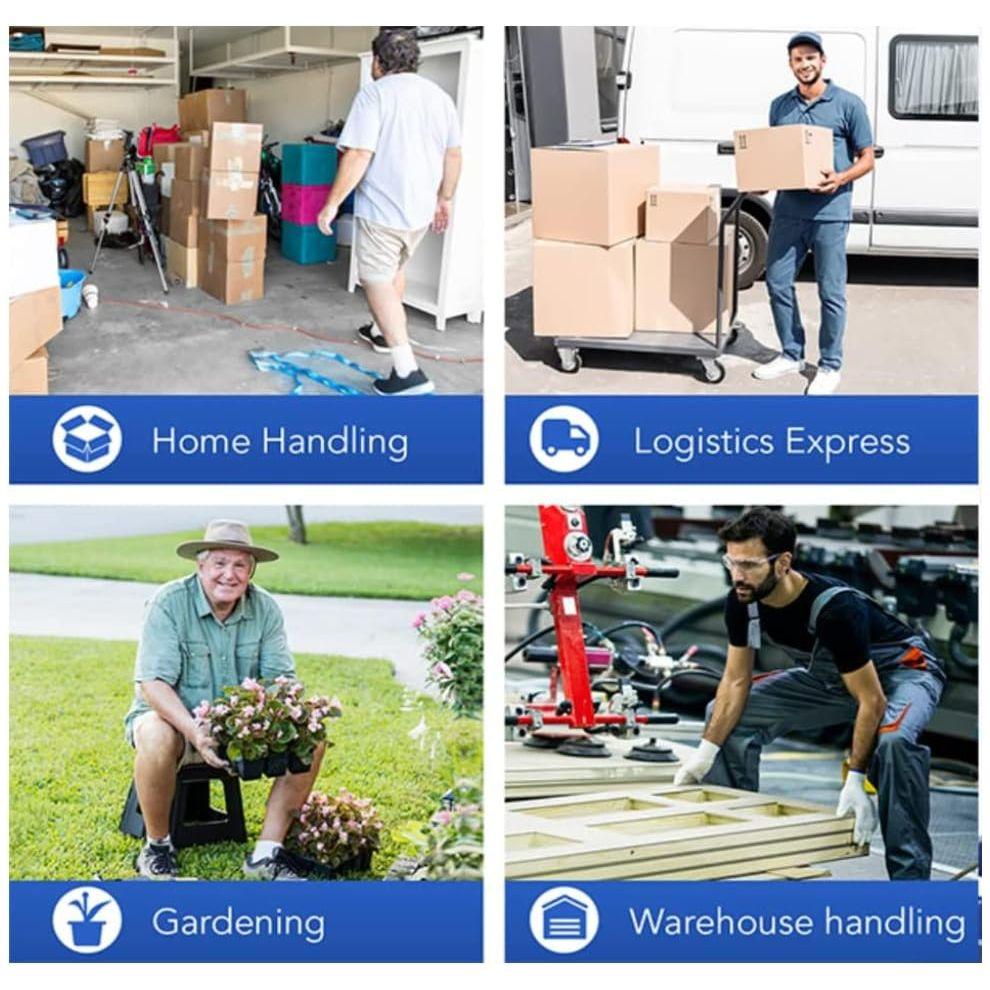 300kg Foldable Warehouse Platform Trolley Truck Dolly Platform Cart Swivel Wheels Moving Cart Flatbed