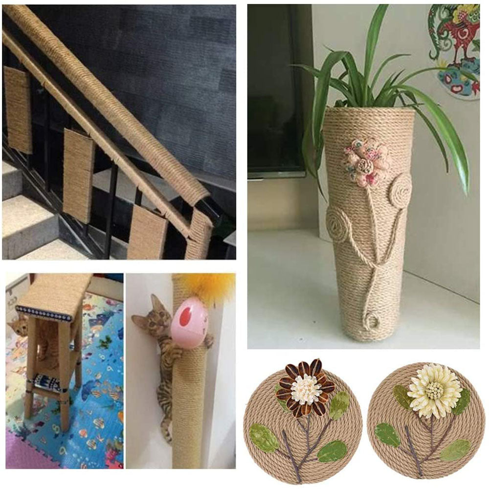 50m Sisal 10mm Rope Natural Twine Cord Thick Jute Hemp Manila  Crafting Home Decor