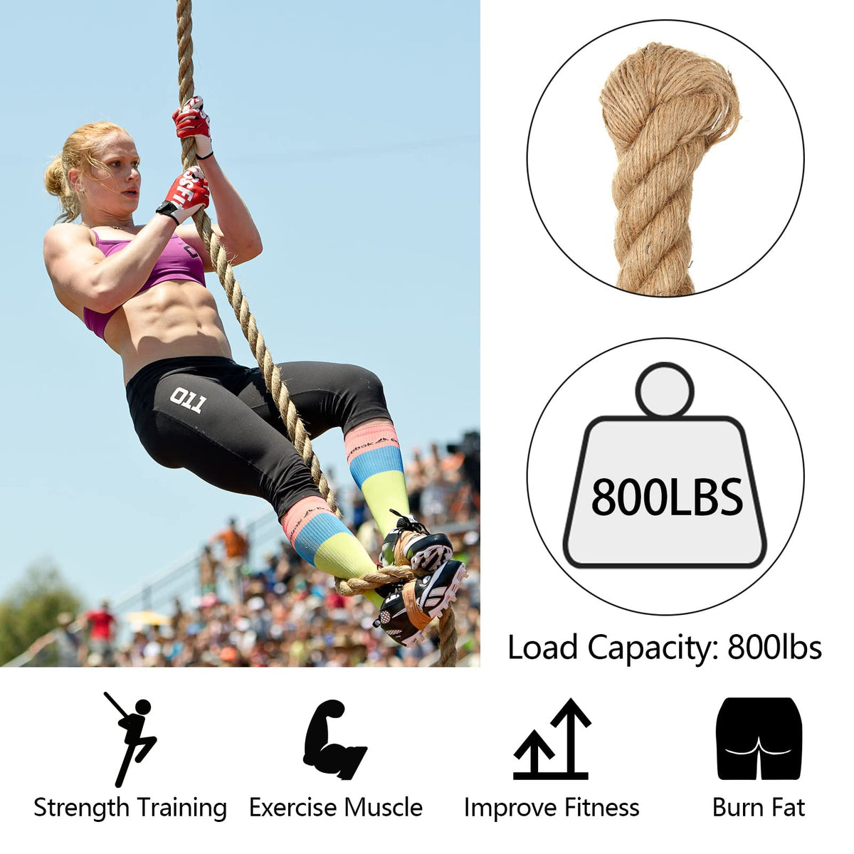 10m Sisal 40mm Rope Natural Twine Cord Thick Jute Hemp Manila  Crafting Home Decor