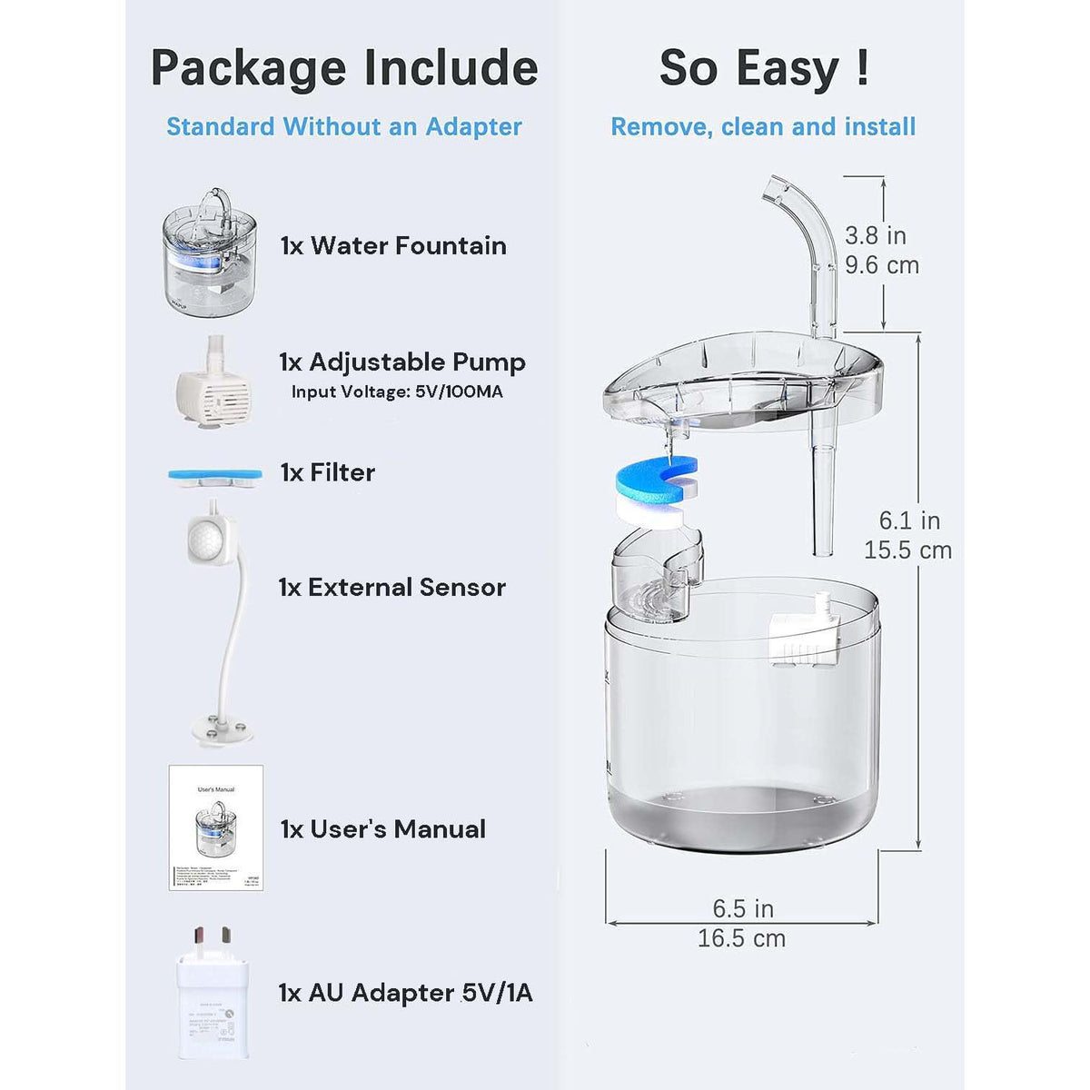 Cat Dog Water Fountain With Sensor Pet Water Dispenser 1.8L Automatic Drinking Fountain for Cats Kitty Indoor