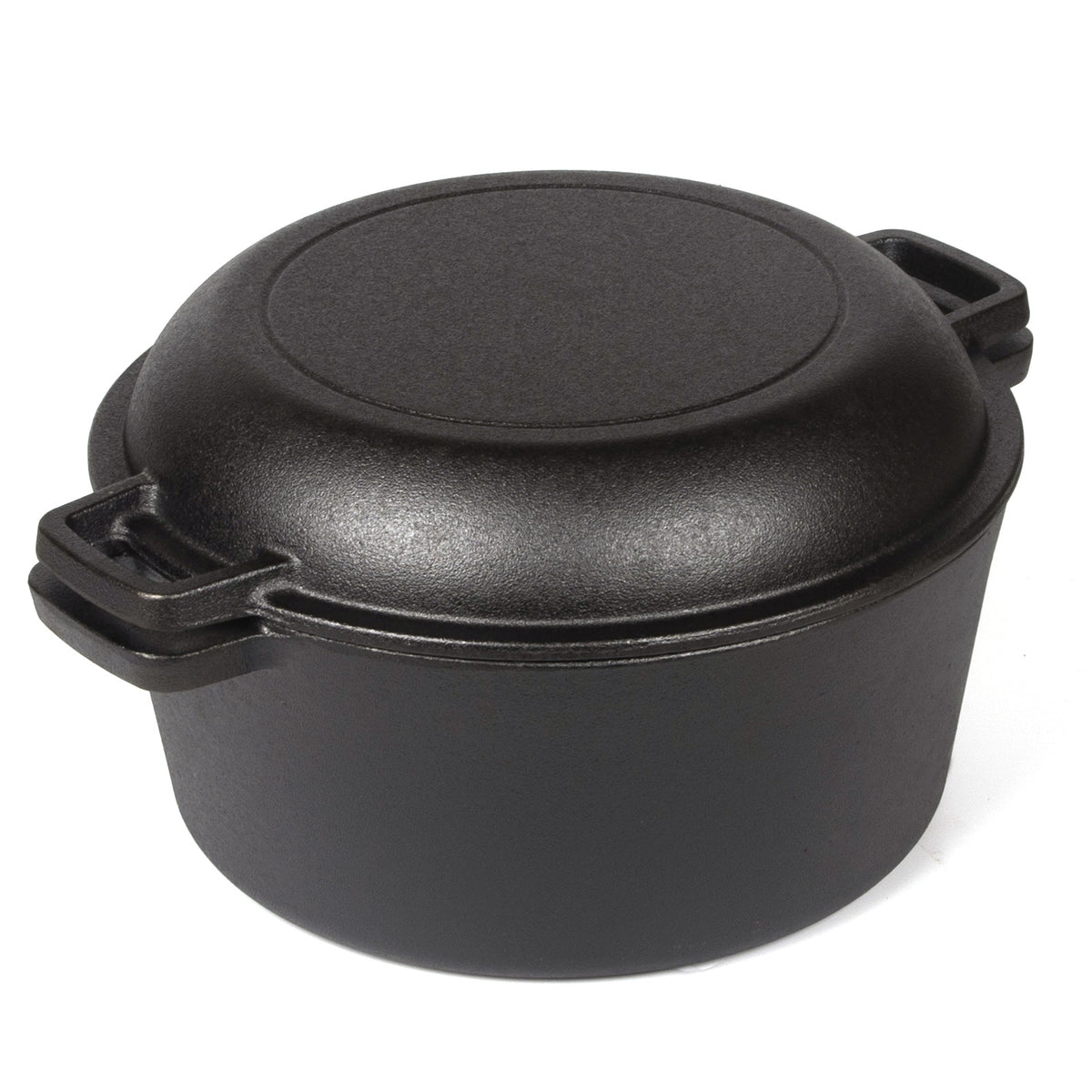 26cm 2-in-1 Cast Iron Dutch Oven &amp; Skillet Set  Pre-Seasoned Dual-Use Pot with Lid Fry Pan, Durable &amp; Versatile Cookware