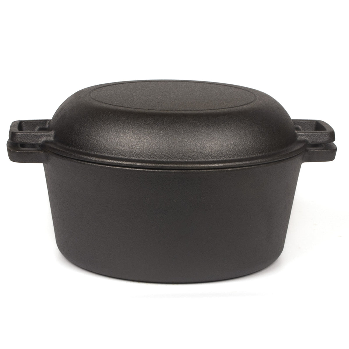 26cm 2-in-1 Cast Iron Dutch Oven & Skillet Set  Pre-Seasoned Dual-Use Pot with Lid Fry Pan, Durable & Versatile Cookware