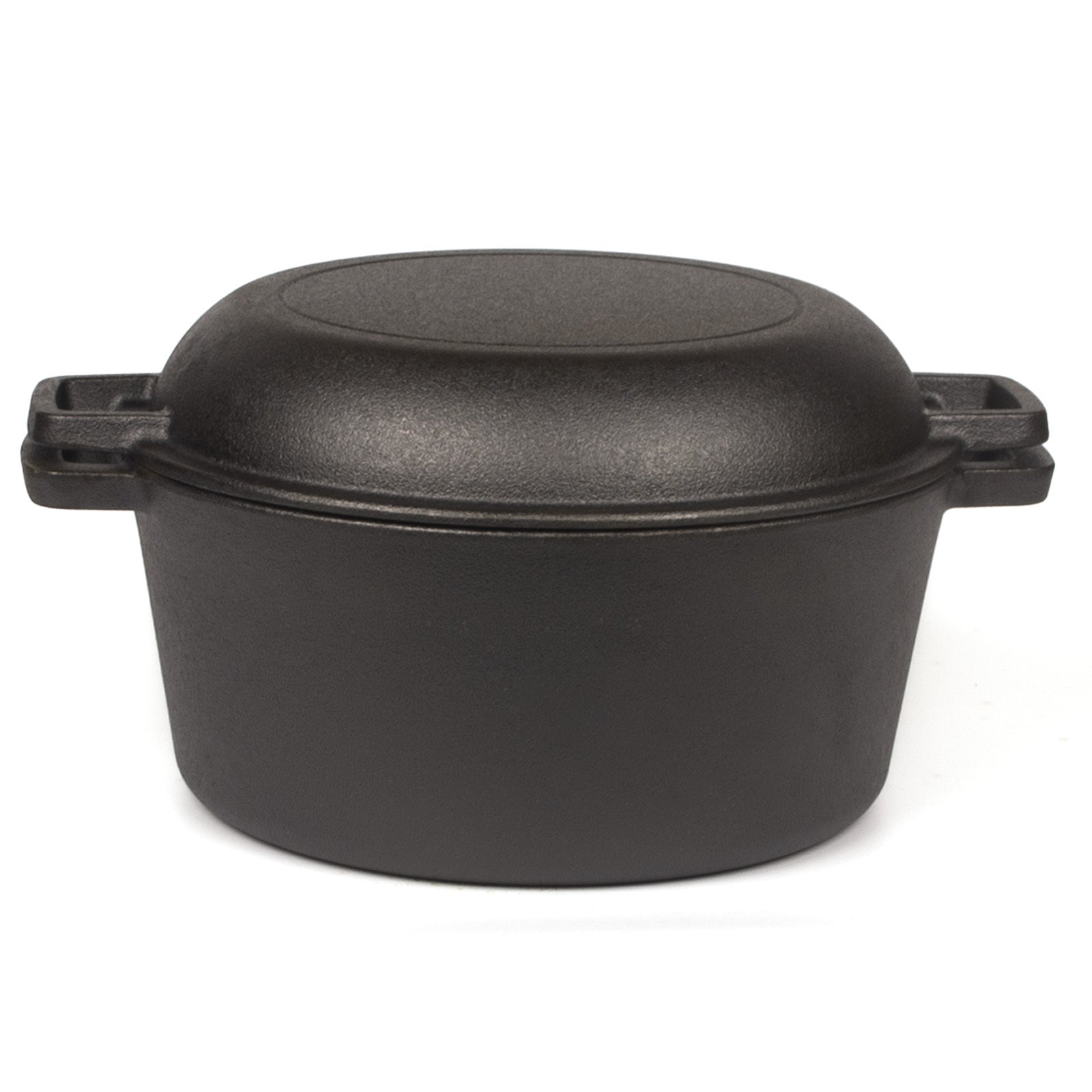 26cm 2-in-1 Cast Iron Dutch Oven & Skillet Set  Pre-Seasoned Dual-Use Pot with Lid Fry Pan, Durable & Versatile Cookware
