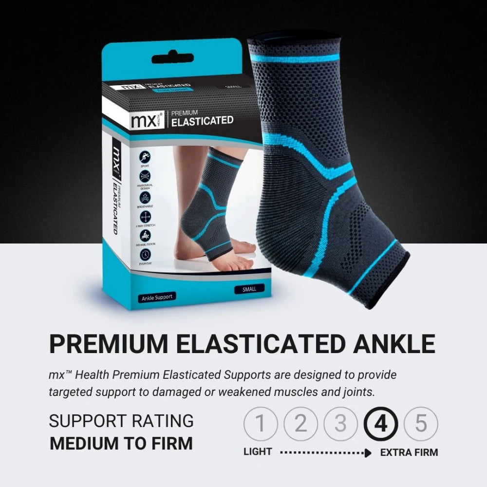 MX Health Premium Elasticated Ankle Support - Medium
