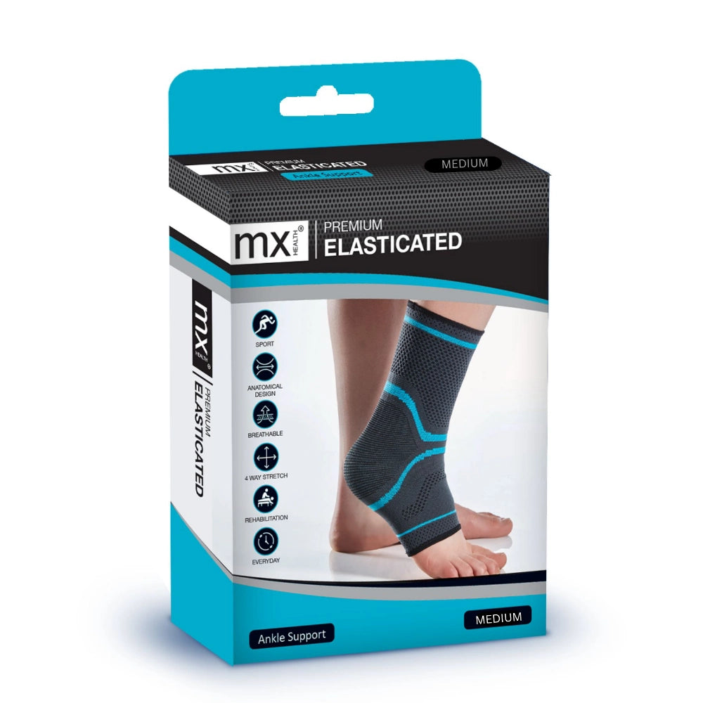 MX Health Premium Elasticated Ankle Support - Large