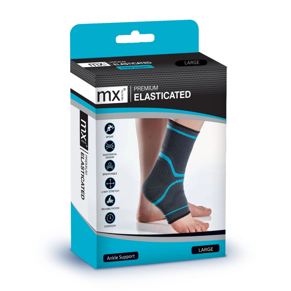 MX Health Premium Elasticated Ankle Support - Large