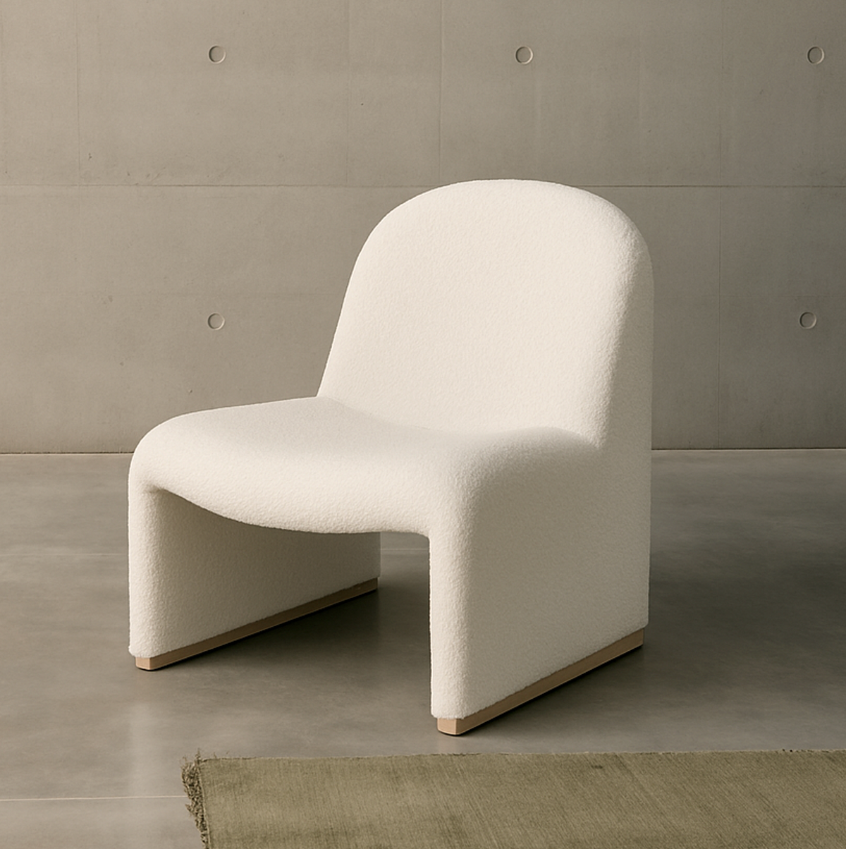 Interior Ave - Haven Curved Boucle Armchair – Sculptural White