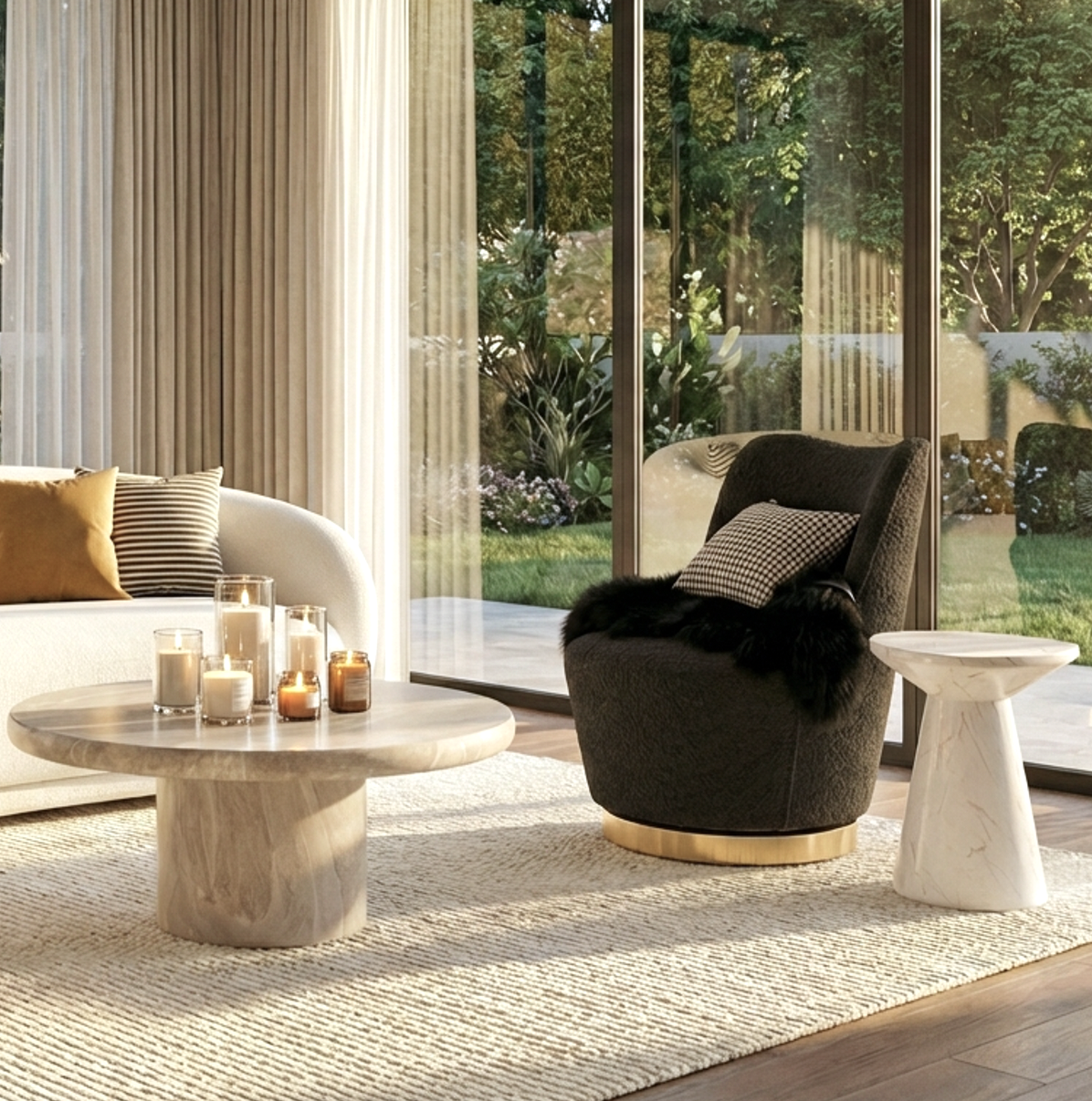 Interior Ave - Chateau Swivel Accent Chair - Charcoal Boucle