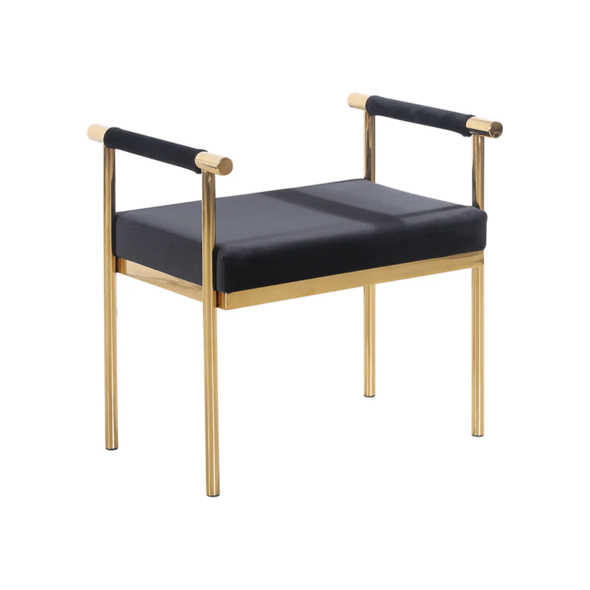 Interior Ave - Cuba Velvet Vanity Stool - Black