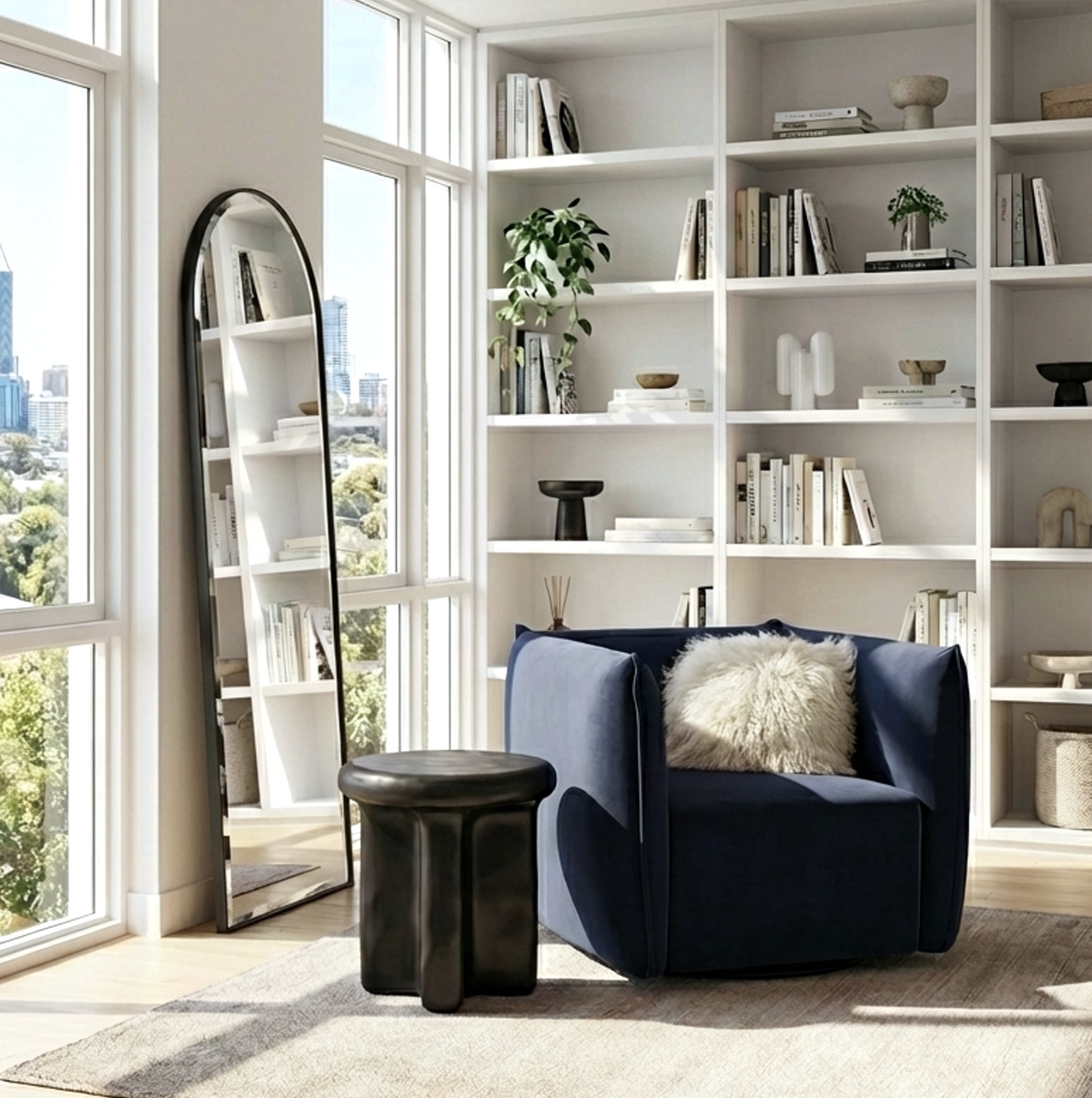 Interior Ave - Havana Velvet Accent Chair - Indigo