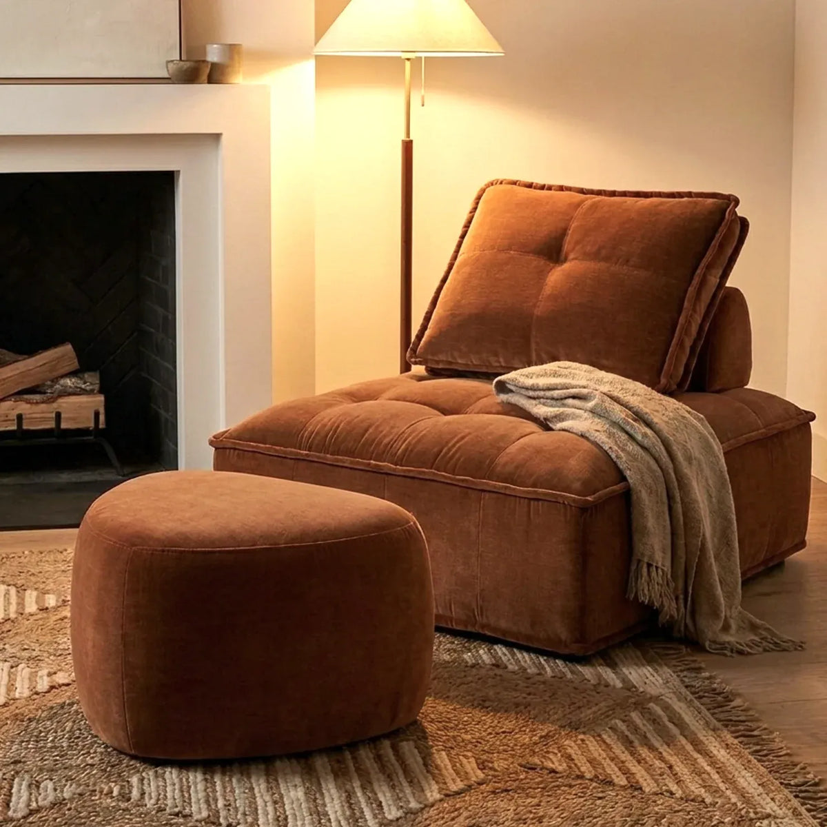 Interior Ave - Cove Pebble Ottoman - Cinnamon