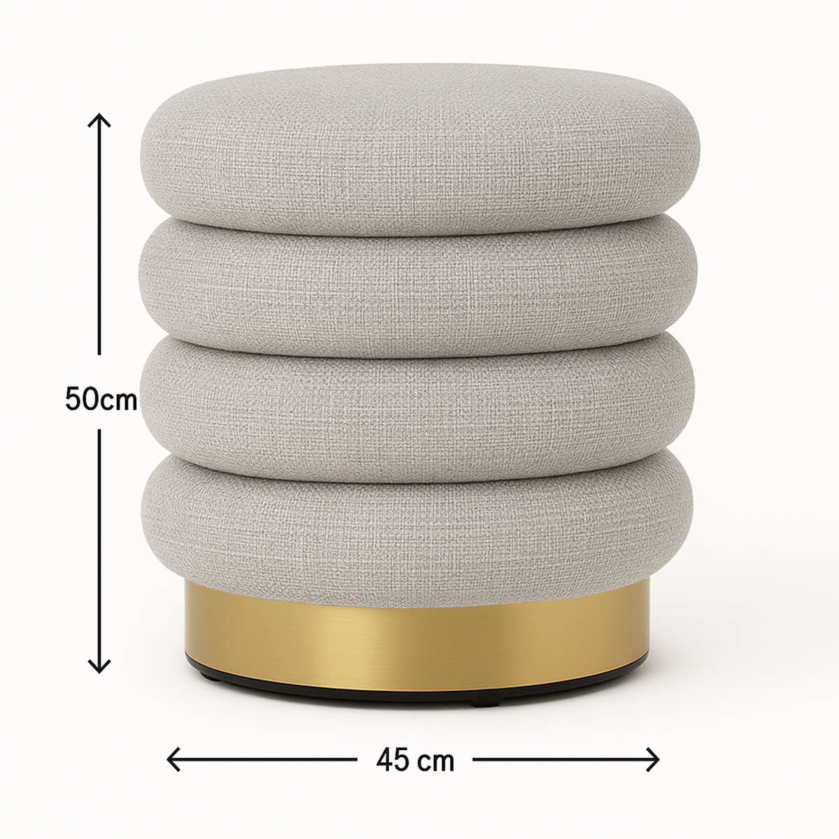 Interior Ave - Roma Round Milan Ottoman / Footstool – Off White