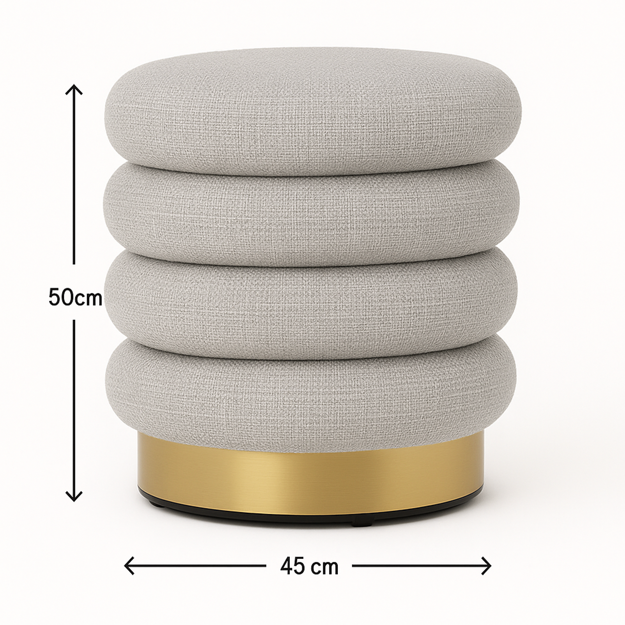 Interior Ave - Roma Round Milan Ottoman / Footstool – Off White