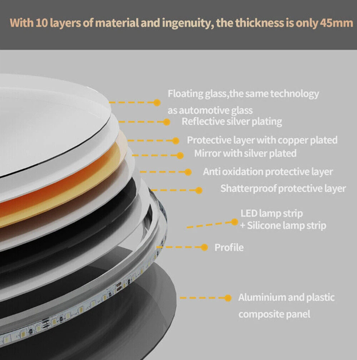 Interior Ave - LED Oval Frameless Salon / Bathroom Wall Mirror - 50 x 100cm