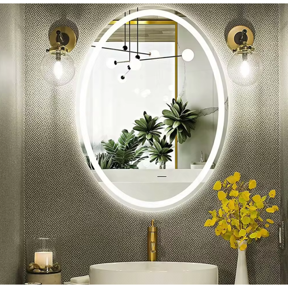Interior Ave - LED Oval Frameless Salon / Bathroom Wall Mirror - 60 x 80cm